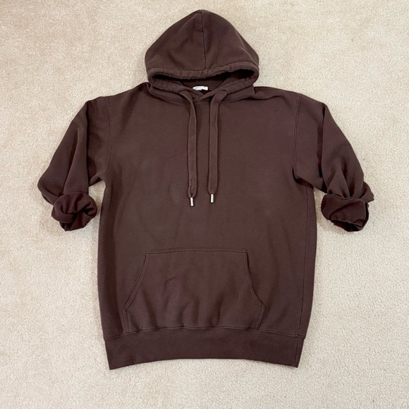 Chocolate Brown Oversized Hoodie Dress - Picture 2 of 6